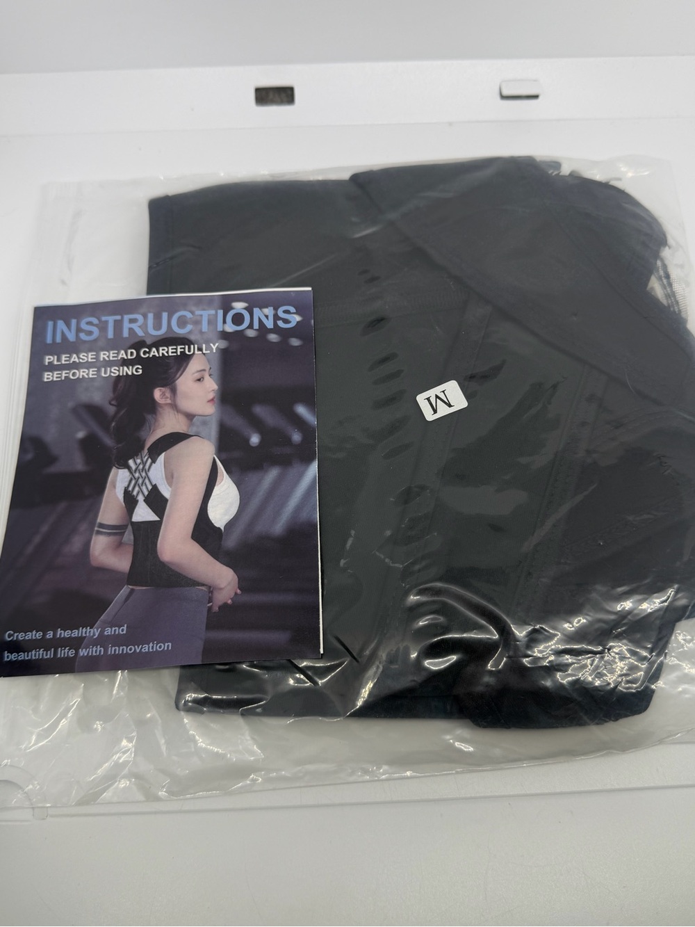 Black Posture Corrector Vest with Crisscross Back